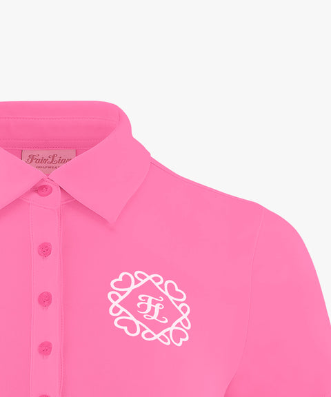 FAIRLIAR Heart Symbol Performance T-Shirt - Dark Pink