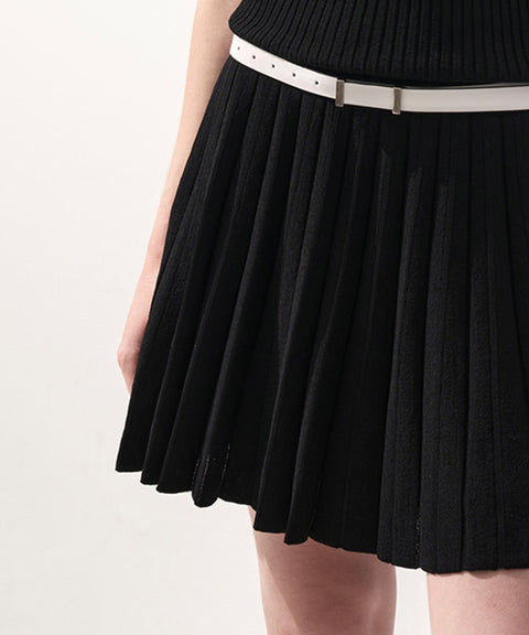 Anell Golf Cool Blend Pleated Skirt - Black
