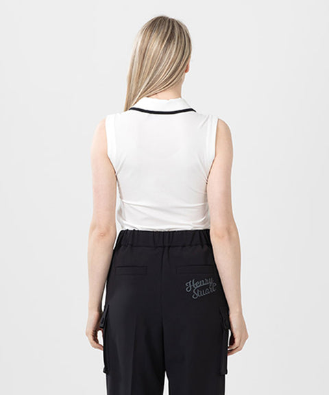 HENRY STUART Women's Wrap Sleeveless T-Shirt - White