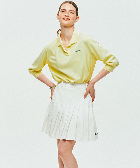 [SAMPLE SALE]LE SONNET Simple Polo Shirts - Lemon Yellow