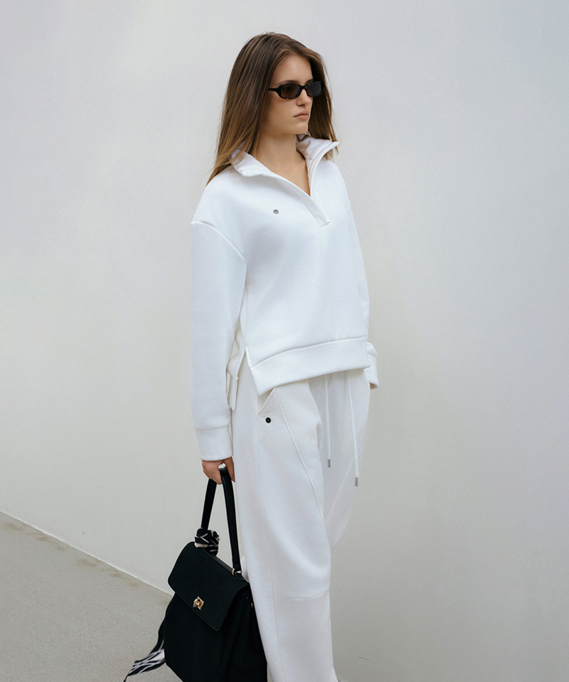 Anell Golf Classic Fleece-lined Sweatshirt - White