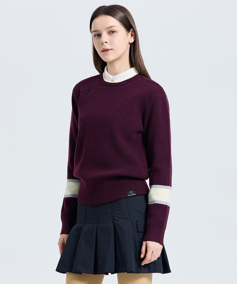 Challenger Women's Windproof Round Knit Pullover - Wine