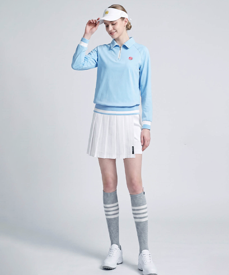 Transitional Season Stretch Blouson & Pleats Wrap Pants Set (Top + Bottom)