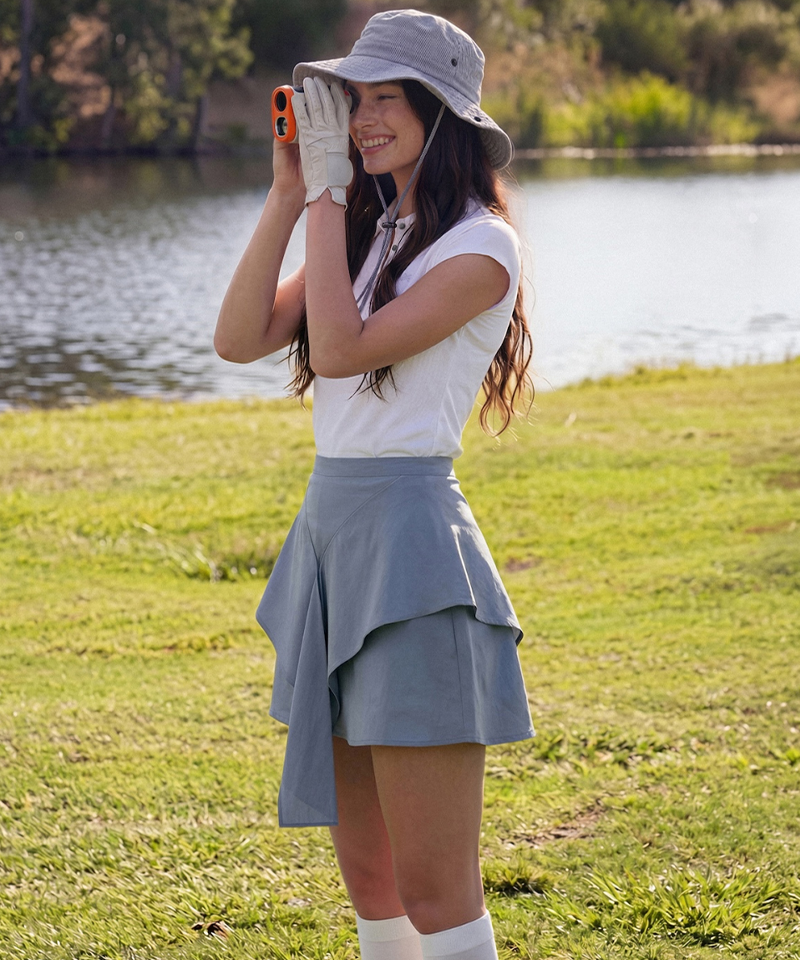 BERMUDA GRASS Light Layered Ruffle Skirt - Blue
