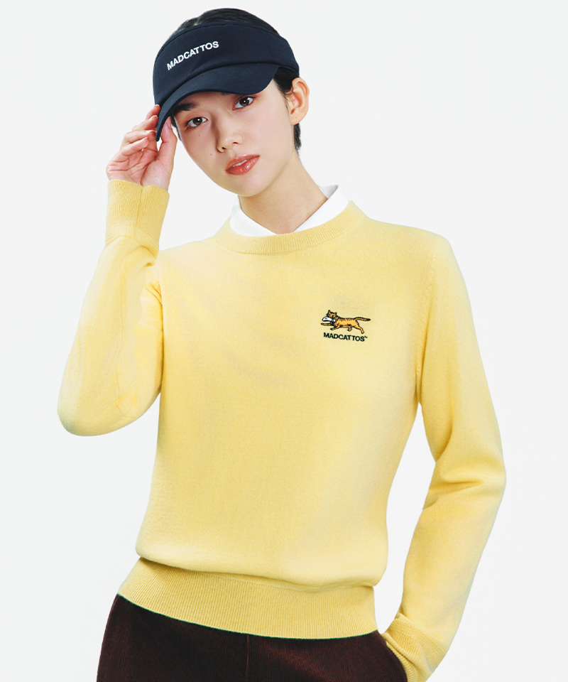 MCC Women's Cashmere Crew Neck Sweater - Yellow