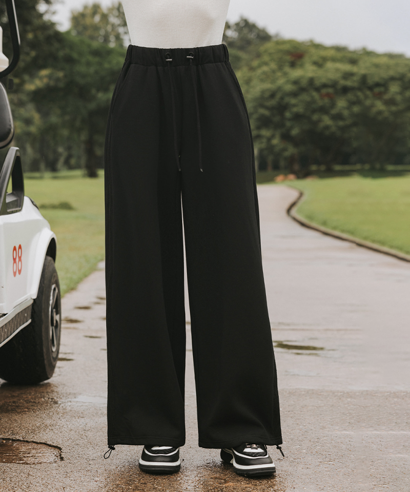 OBER Golf Knitline Wide Pants - Black