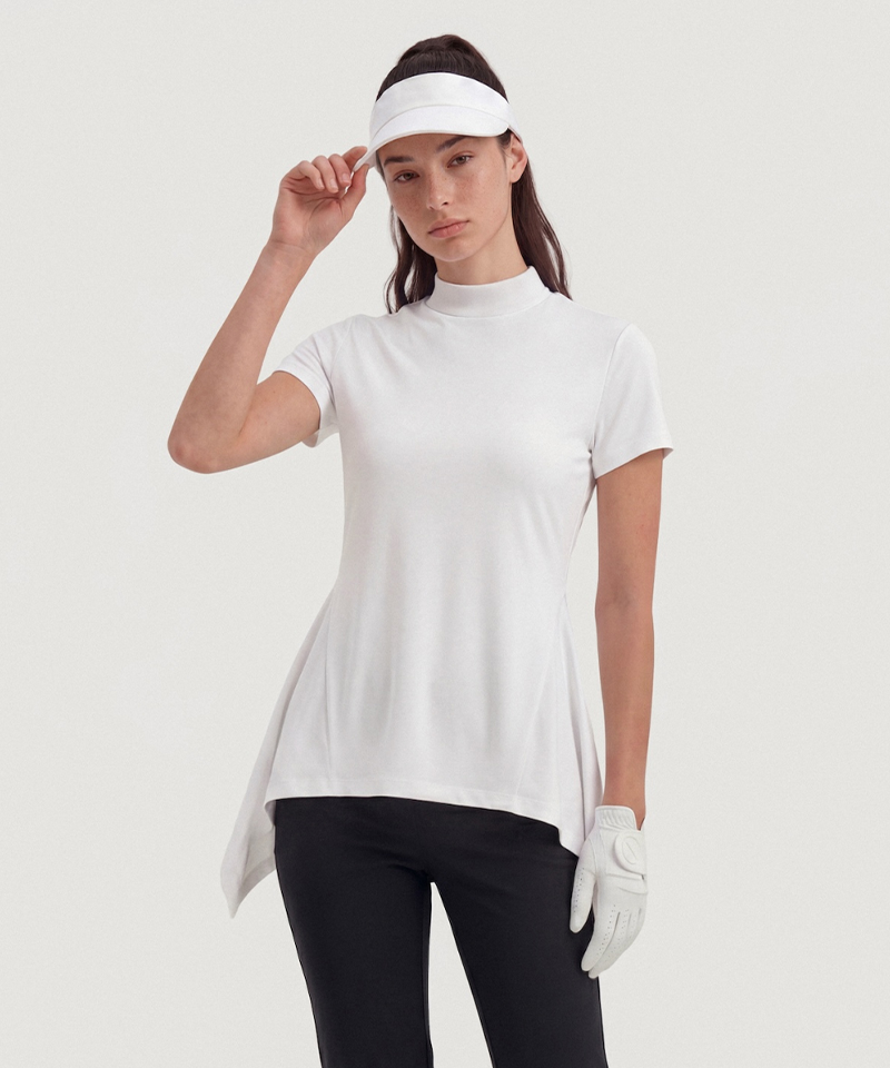 BERMUDA GRASS Tencel Drape Long Top - White