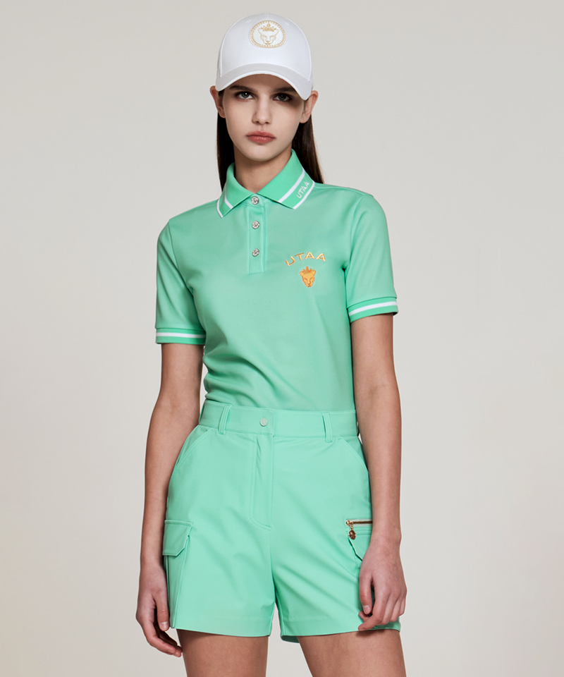 Women's UTAA Prism Golden Panter PK Shirts - Light Green