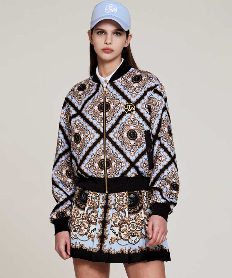 UTAA Women's Midnight Panther Baroque Blouson Jumper - Sky Blue