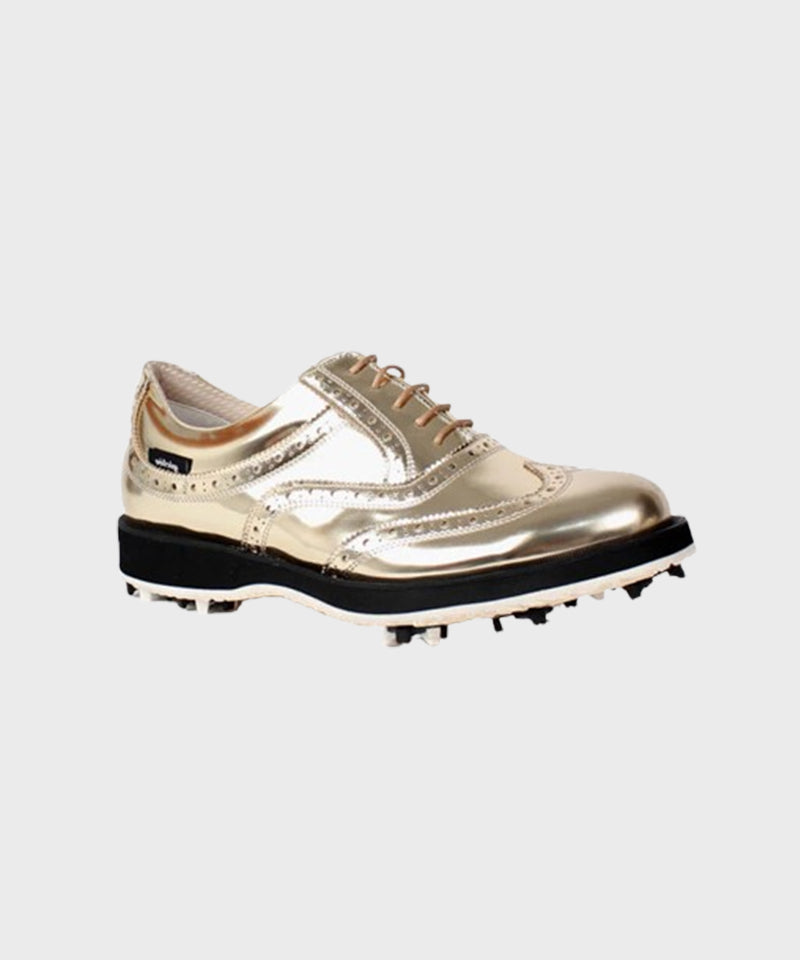 Giclee Unisex No.21 Premium Leather Golf Shoes - Gold