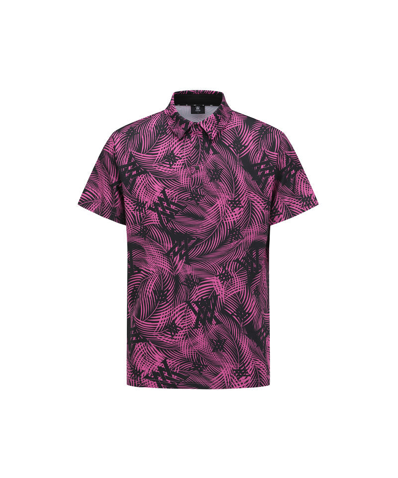 ANEW GOLF Men's SM Tropical Pattern Short T-Shirt - Hot Pink