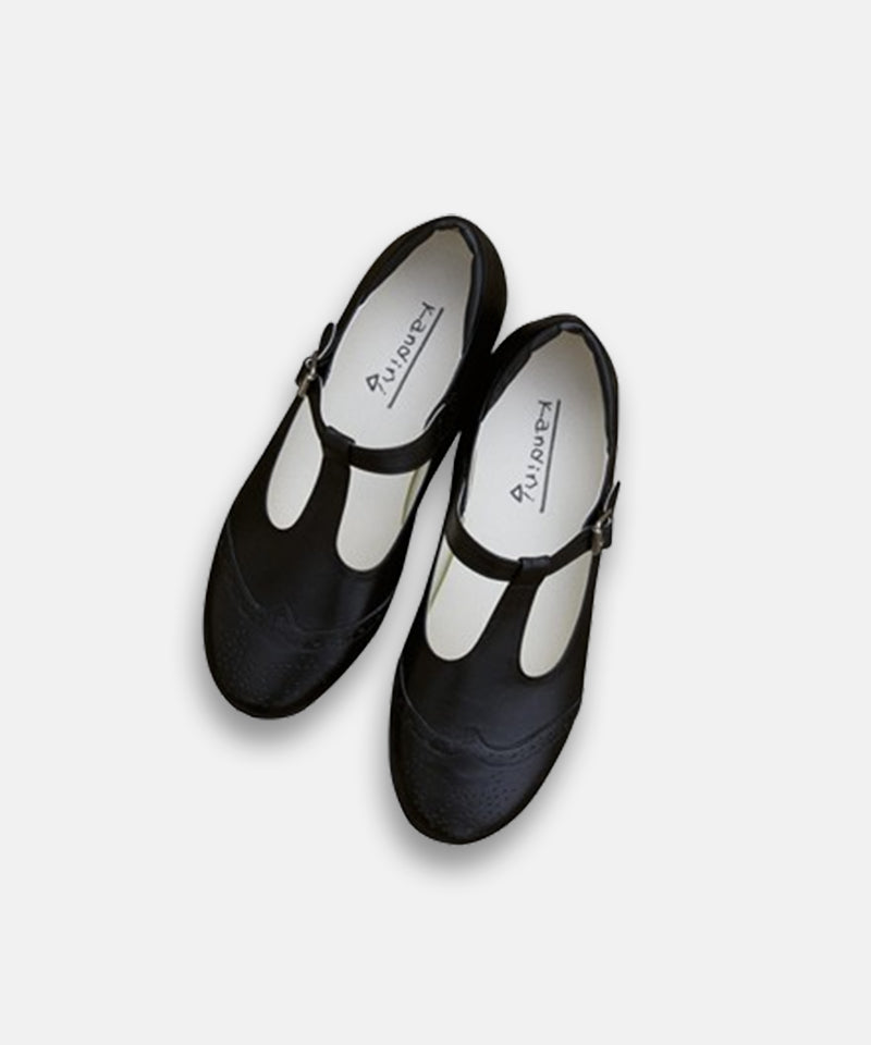 KANDINI T-Strap Maryjane Loafer - Black