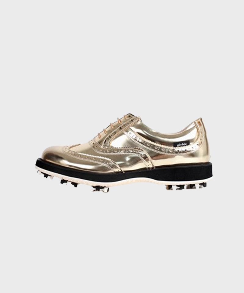 Giclee Unisex No.21 Premium Leather Golf Shoes - Gold