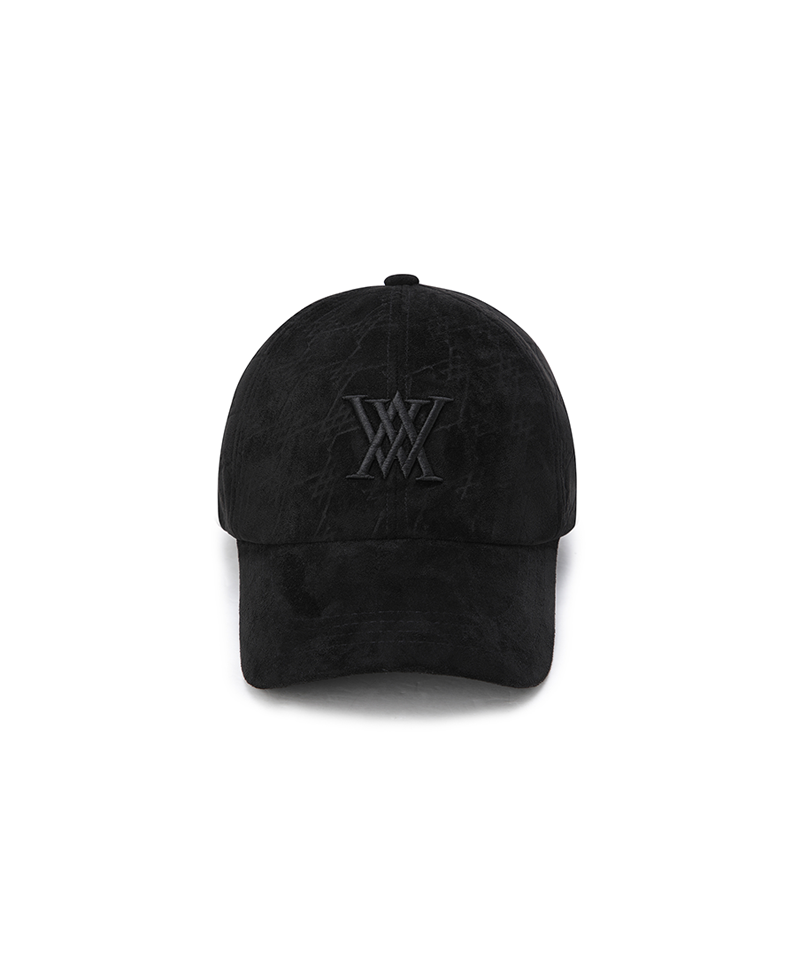 ANEW Golf Unisex Monogram Suede Ball Cap - Black
