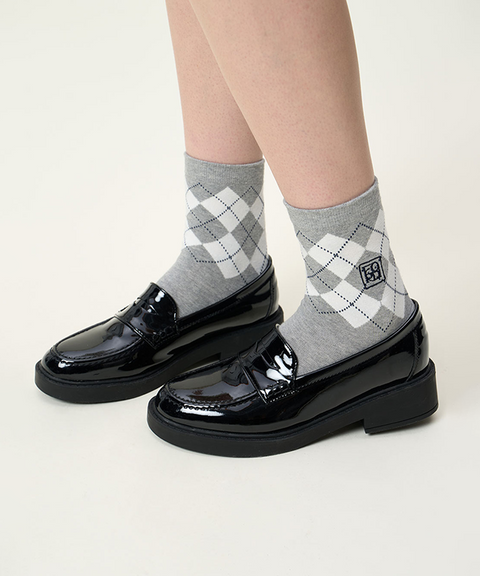 FORDI Argyle Ankle Socks - Grey