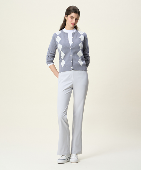 FORDI Argyle Knit Cardigan - Gray