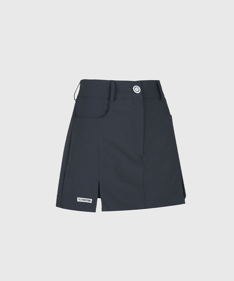 KANDINI Basic Slit Mini Skirt - Chacoal