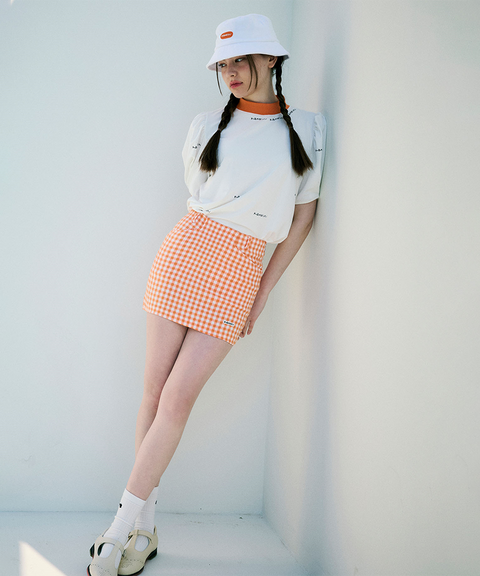 KANDINI Breezy mock neck Tee - Orange