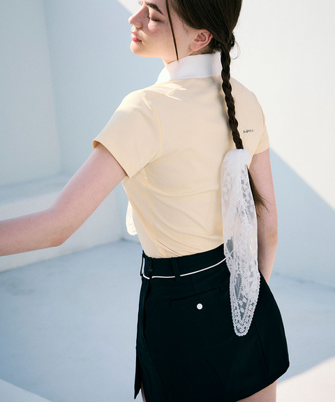 KANDINI EdgeLine Short Sleeve Polo (Ribbed Ver.) - Lemon