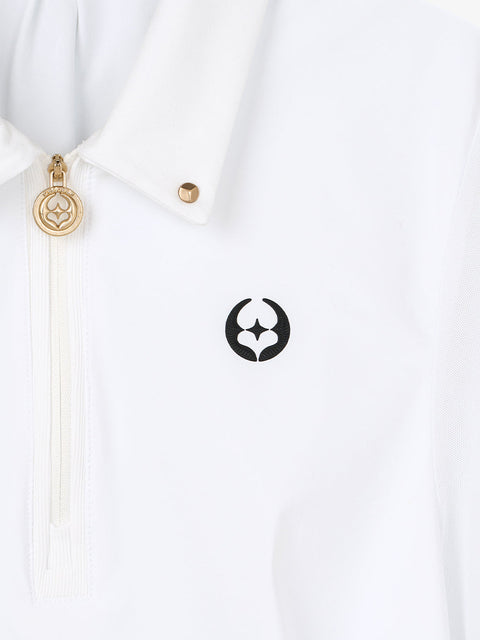GFJ Golf Women's Half Zip Polo - White