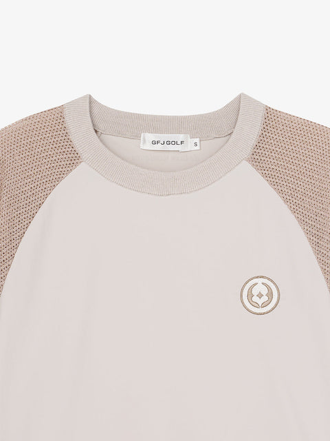 GFJ Golf Women's Hybrid Knit Top - Beige