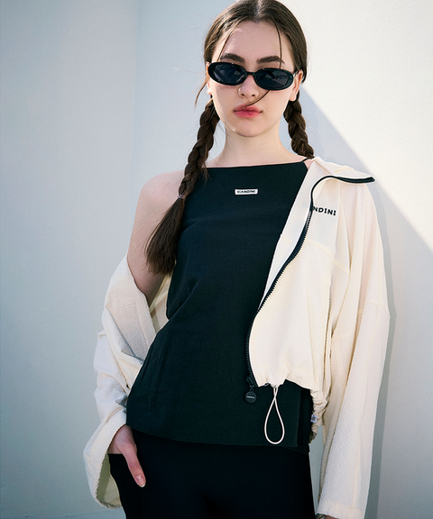 KANDINI Like-Linen Sleeveless T - Black