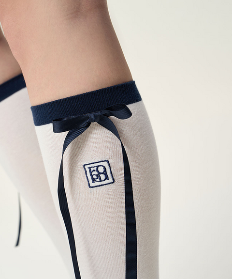 FORDI Ribbon Knee Socks - Navy