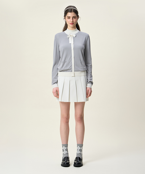 FORDI Ribbon Knit Cardigan - Gray