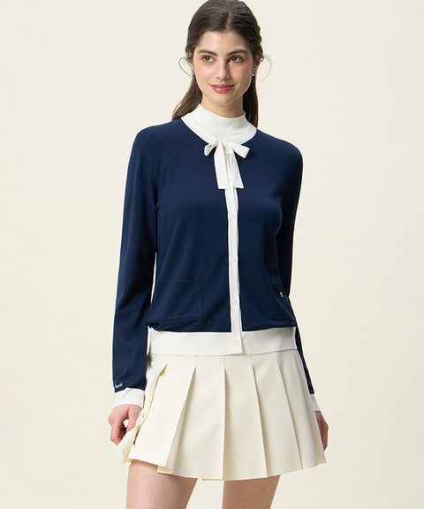 FORDI Ribbon Knit Cardigan - Navy