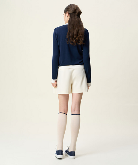 FORDI Ribbon Pleated Shorts - Cream