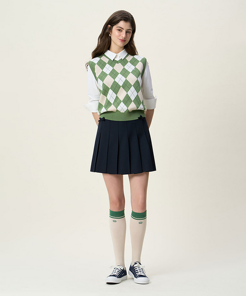 FORDI Ribbon Pleated Shorts - Navy
