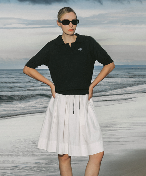 OBER Golf Summer Open Collar Knit - Black