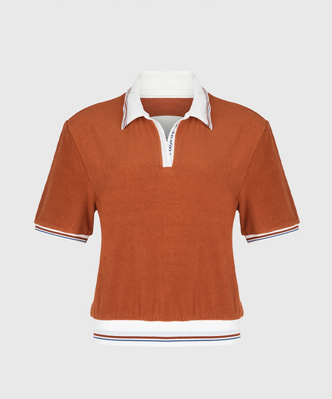 KANDINI Terry Set-up T-shirt - Cinnamon Orange