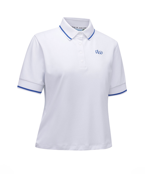 Vice Golf Atelier Women Collar Tip Point Short T-Shirt - White