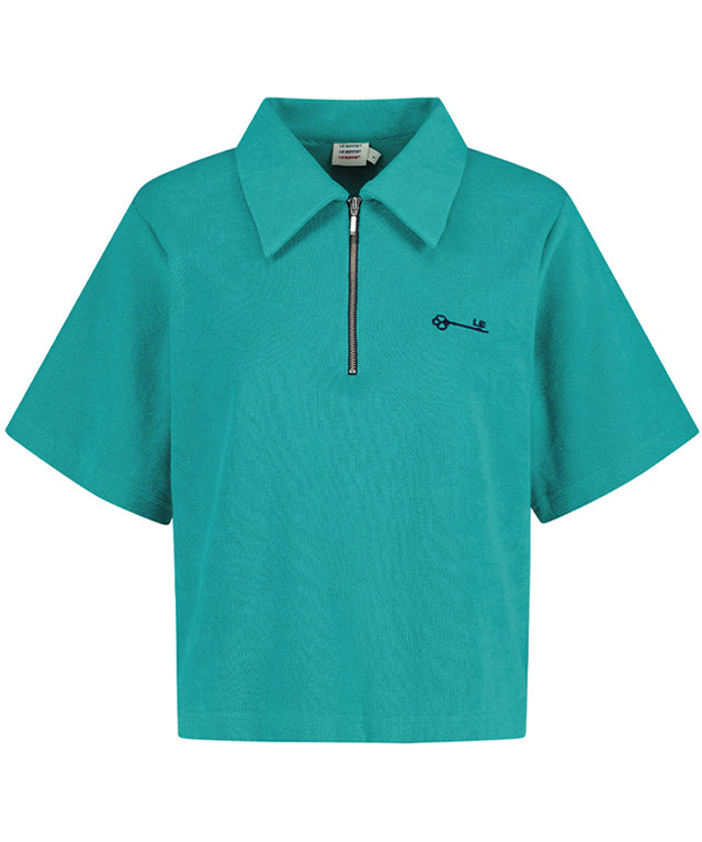 LE SONNET  Cotton Candy Polo T - Emerald Green