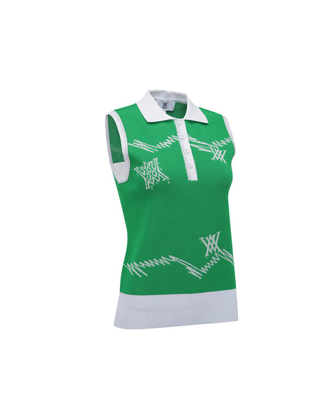 ANEW Golf Women's SM Logo Pattern Knit Vest - Green