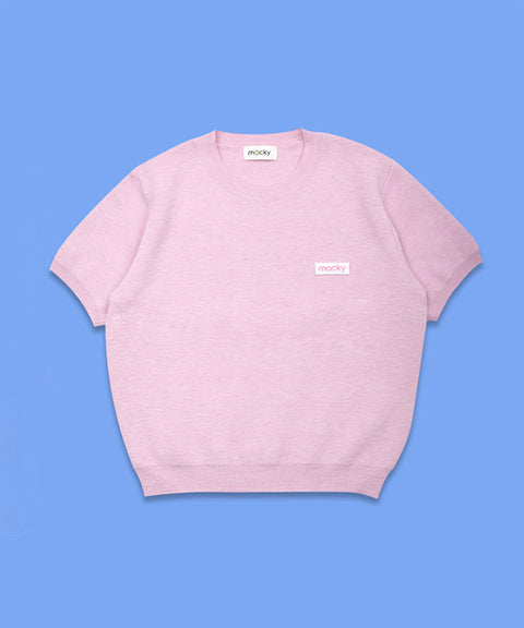 MACKY Golf: Logo Short-Sleeved Knit T-Shirt - Pink