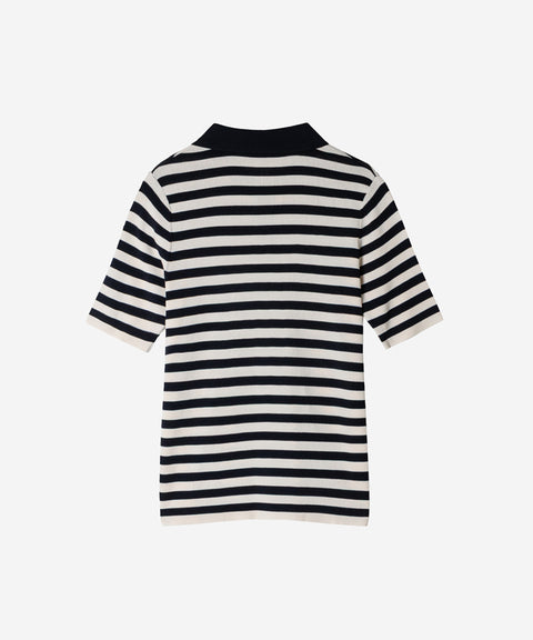 OBER Golf Striped Summer Knit - Navy