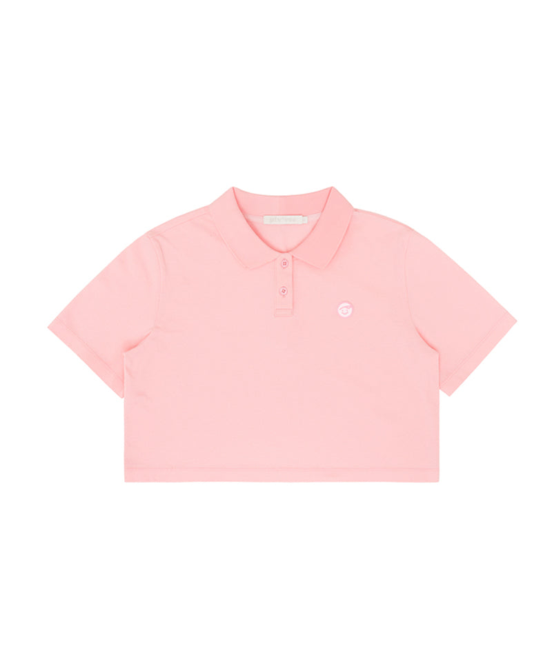 PIV'VEE Smiley Crop PK Shirt - Bubble Pink