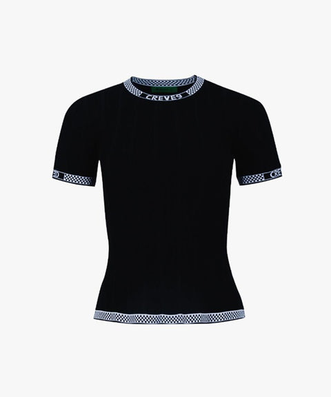 CREVE NINE: Round Ribbed Knitwear - Black