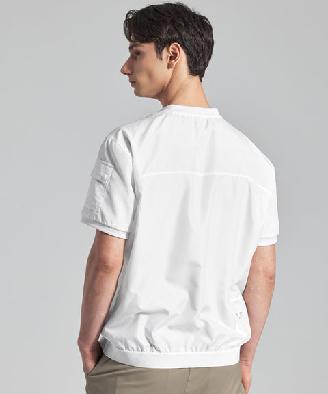 [Warehouse Sale] XEXYMIX Men's Golf Windtech Field Short Sleeve - White