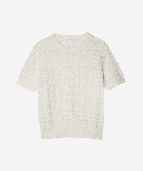 OBER Golf Tweed Wool Knit - Ivory