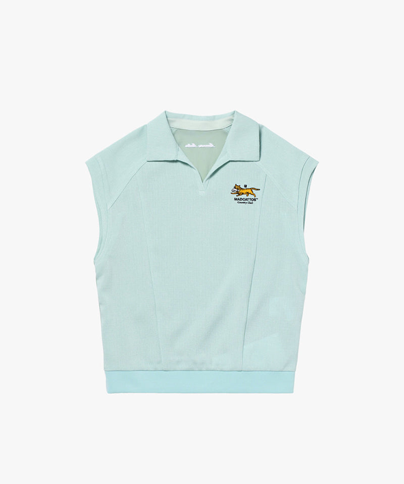 MCC Women's V-Neck Woven Mix Vest - 2 Colors