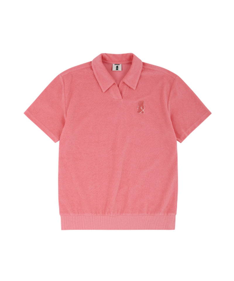 AVEN Terry V-Neck T-Shirt - Pink
