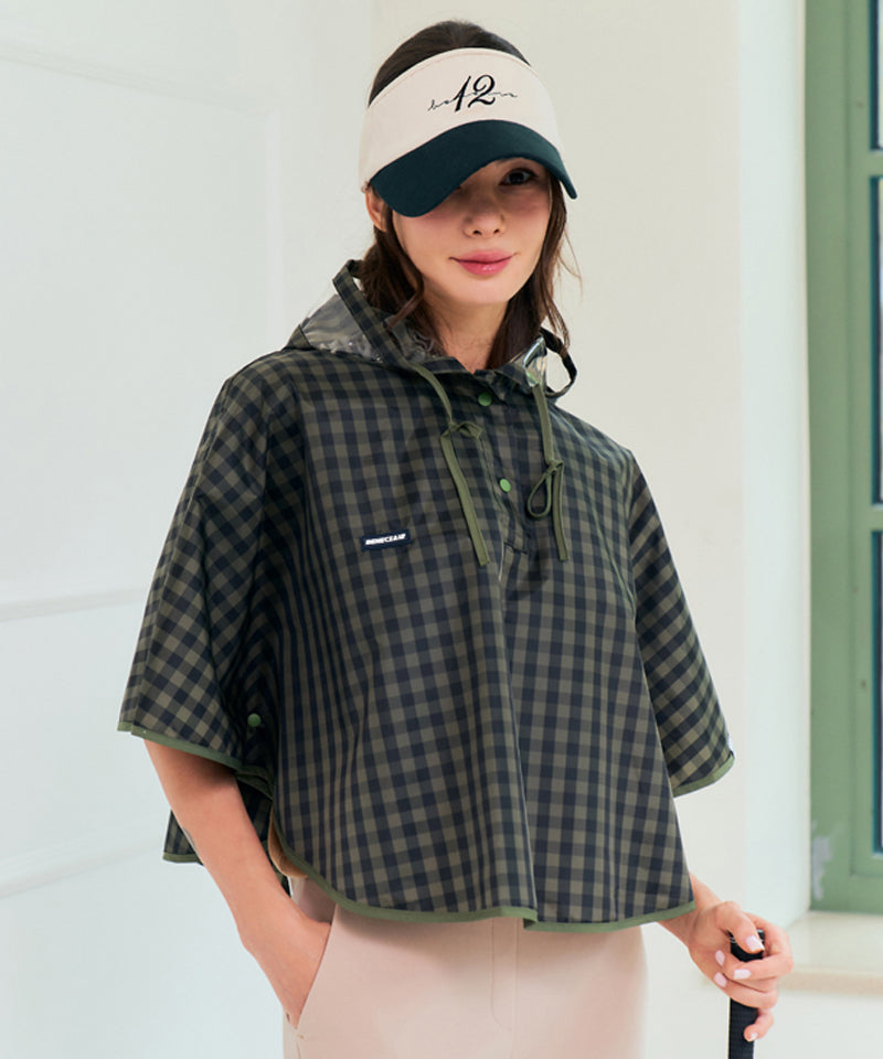 BENECIA 12 Check Raincoat Cloak - Khaki