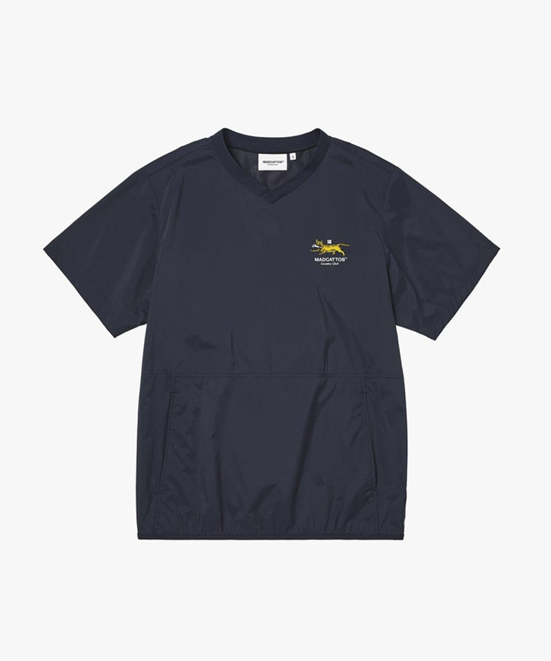 MCC V-Neck Stretch Nylon Wind Pullover - Dark Navy