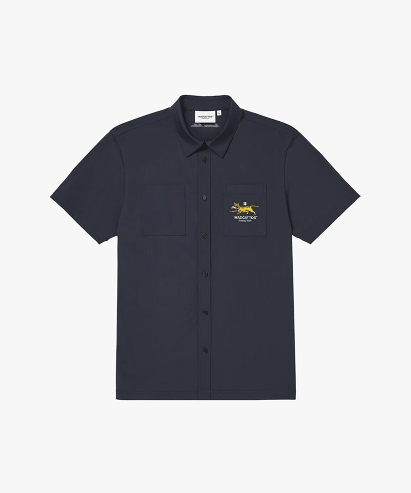 MCC Air Through Full Open Polo Shirt -  Dark Navy