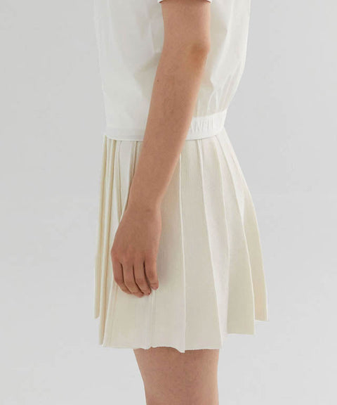 [Warehouse Sale] Anell Golf French Wool Skirt - Cream