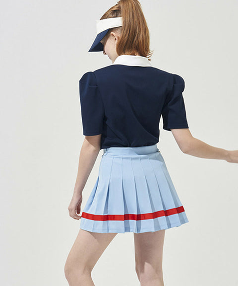 KANDINI Polo Shirts With Puff Sleeve / Short - Navy