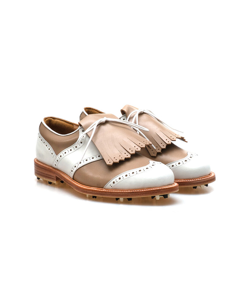 ALL CLASSIC Golf Wingtip Classic Golf Shoes - Beige